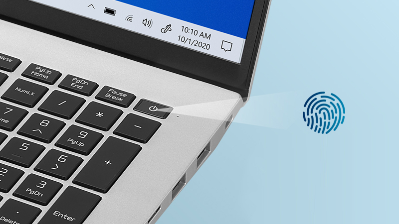 Laptop LG có bảo mật vân tay đảm bảo thông tin và dữ liệu được an toàn